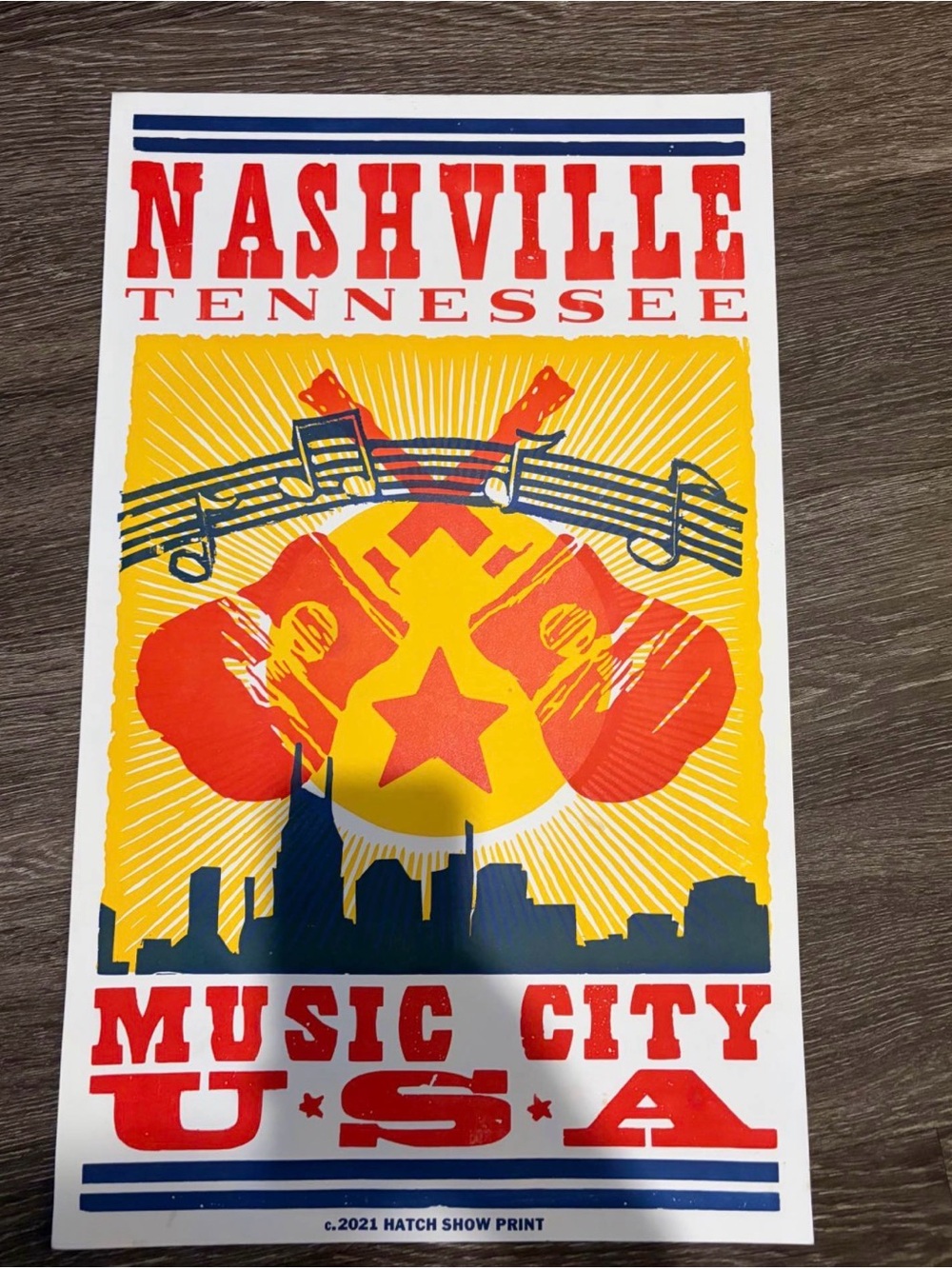 Hatch Print Nashville Music City Poster